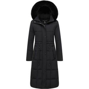 Women's Winter Coat Long Waterproof Parka - Warm Black